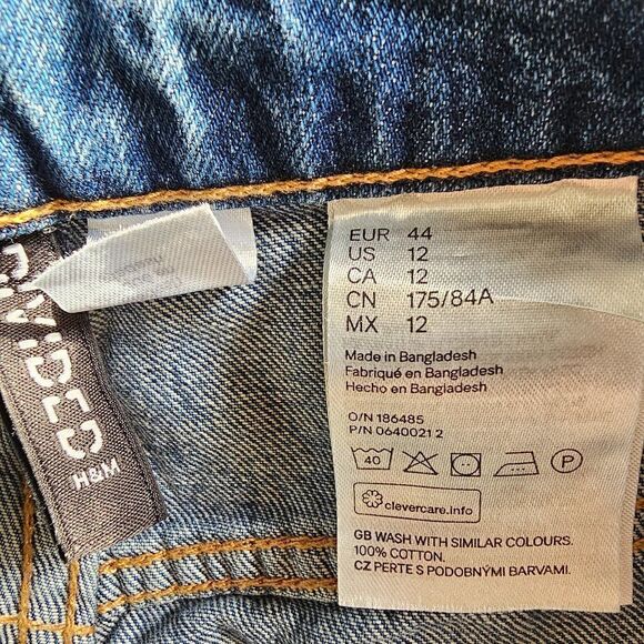 EUC H&M DIVIDED DISTRESSED JEANS HI RISE TAPERED SIZE 12 - Picture 14 of 14